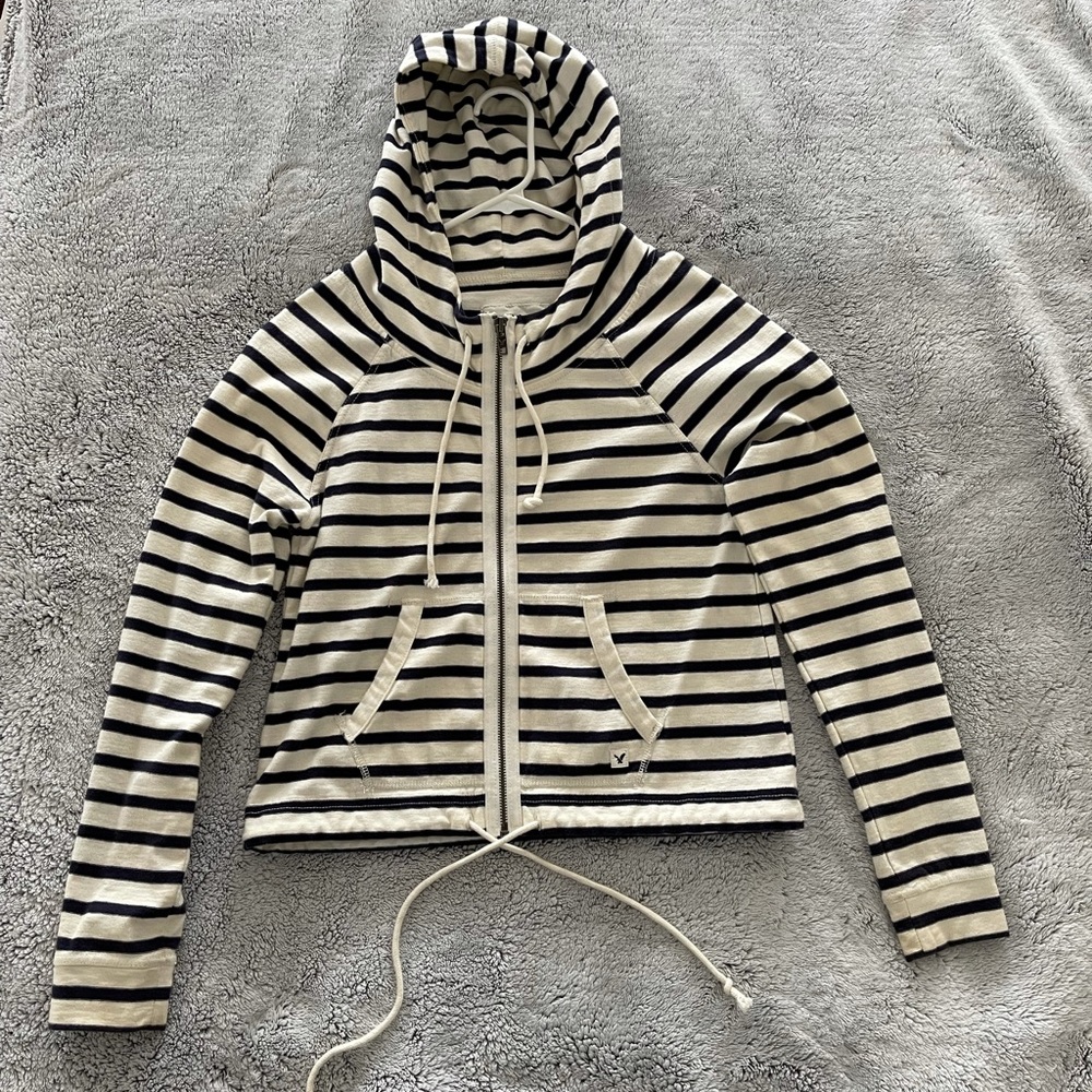 American Eagle Cropped Striped Jacket, size small
